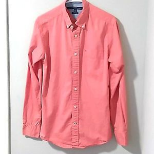 Tommy Hilfiger Red Classic Fit Button Down Shirt.